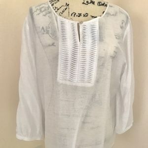 Long sleeved white peasant blouse - Size L